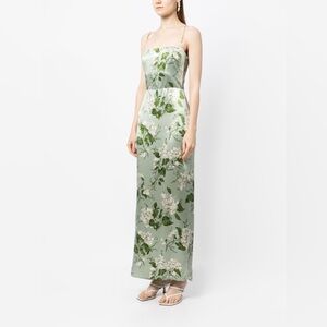 Reformation Green Floral Midi Dress